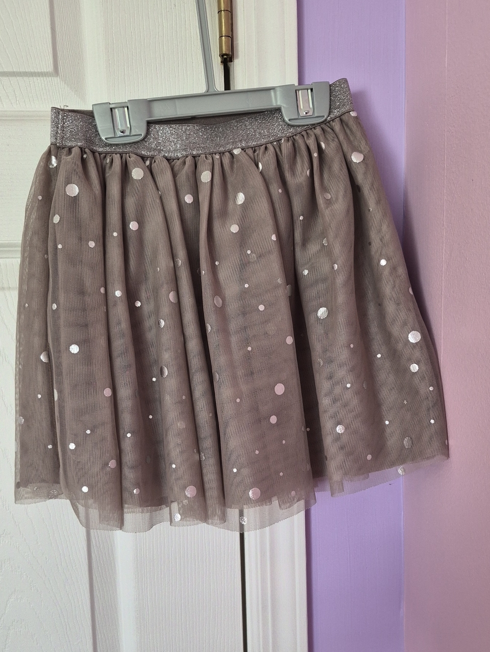 H&M Taupe Tulle Skirt with Sparkle Waistband
